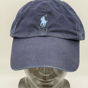 Polo Ralph Lauren Hat Cap Strap Back Navy Blue Embroidered Pony Classic Mens